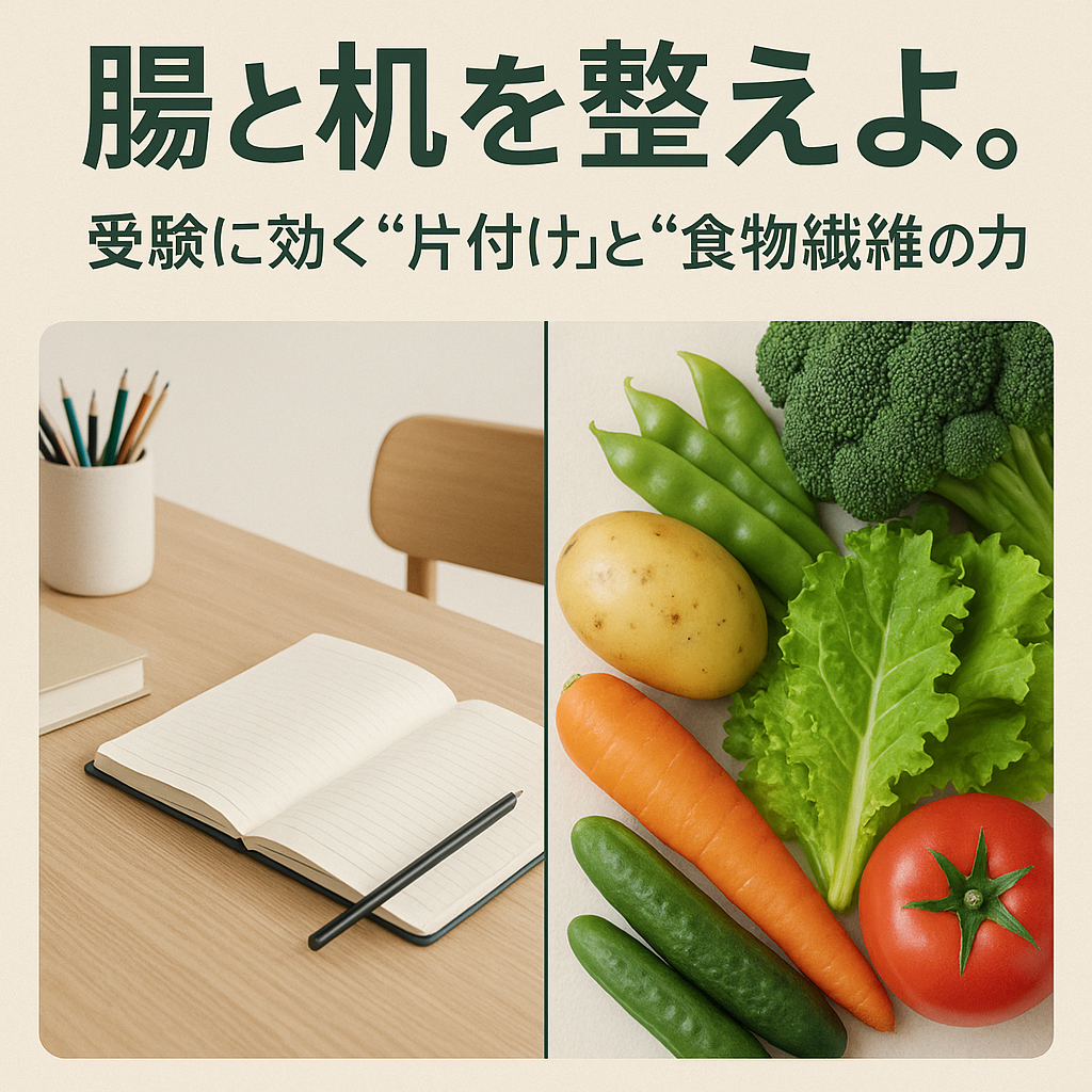 「腸も机も整えよ。片付けと食物繊維が受験を変える」